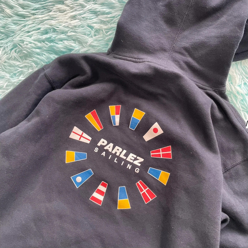 Dark Navy Parlez Hoodie Graphic - Medium