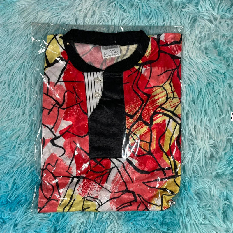 Deadstock Vintage 90s Funky Patterned Football Shirt - XL
