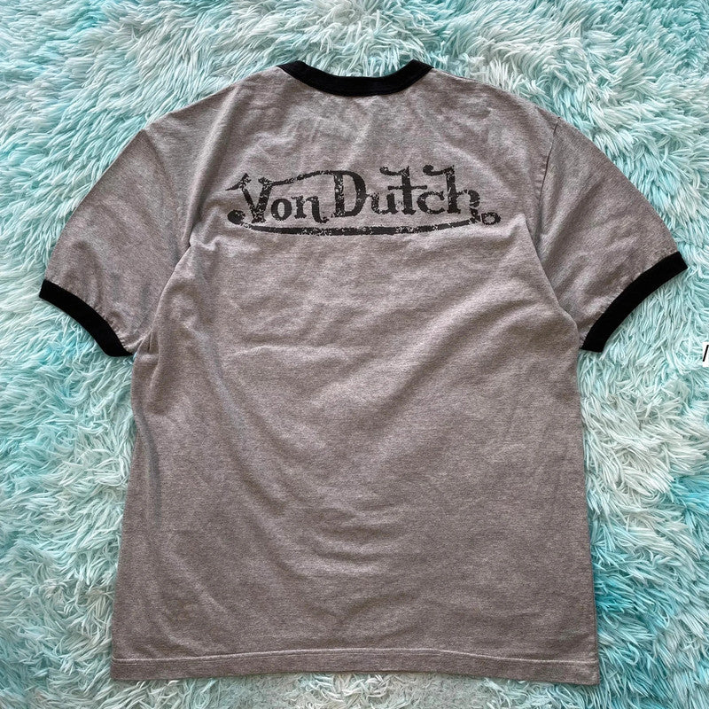Vintage Grey Von Dutch T Shirt - XL