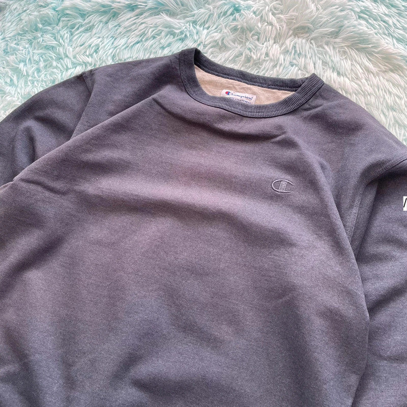 Vintage Navy Champion Plain Sweatshirt - Large