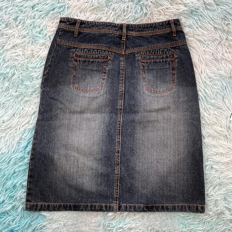 Vintage Y2K Denim Skirt Bay Midi - Size 10