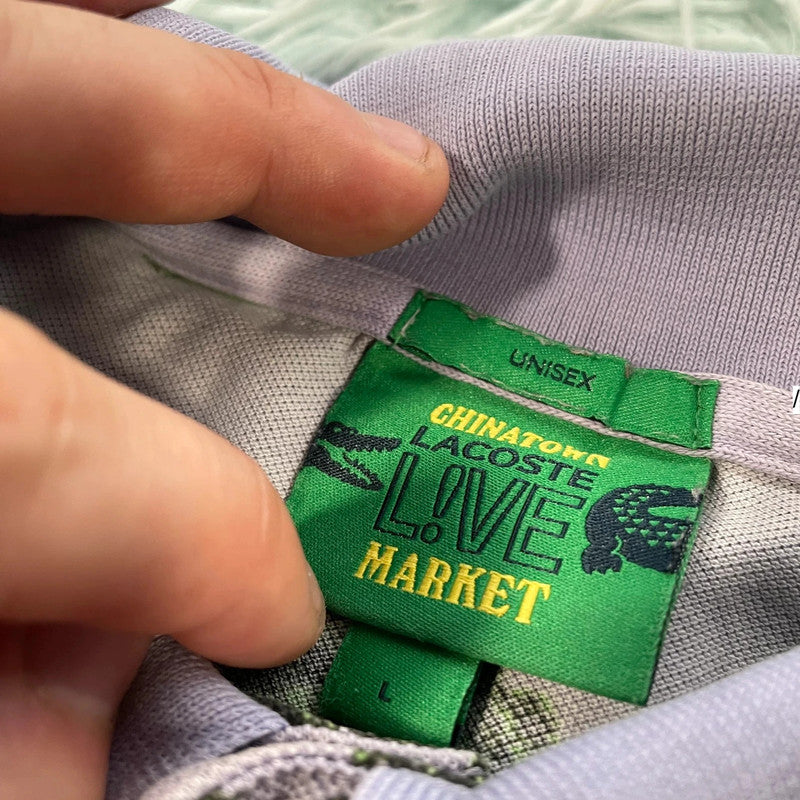 Lilac Purple Lacoste Chinatown Market Polo Shirt - Large