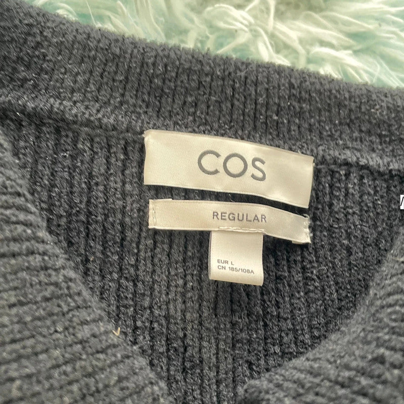 Black Cos Knitted Jumper Cardigan - Large