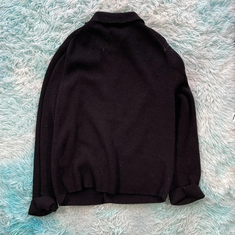 Black Cos Knitted Jumper Cardigan - Large