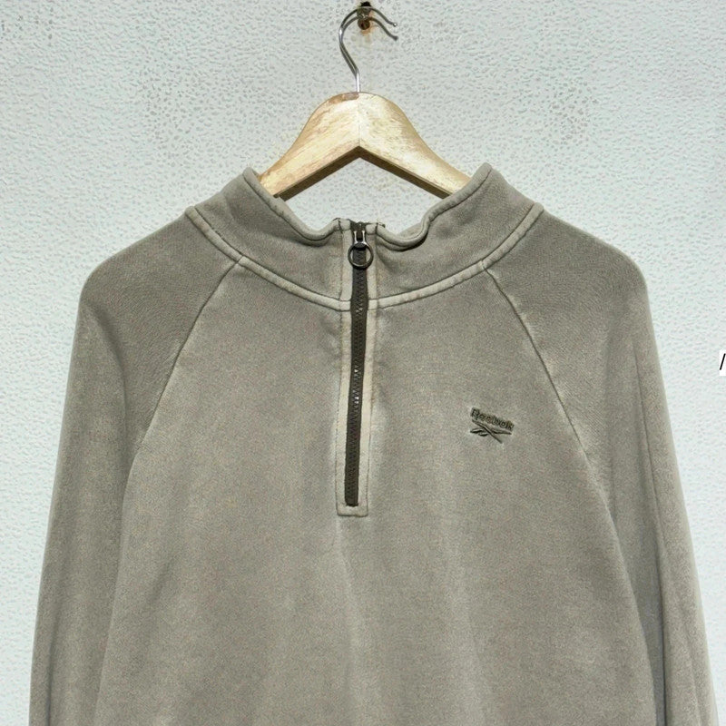 Light Grey Reebok 1/4 Zip Sweatshirt- Large
