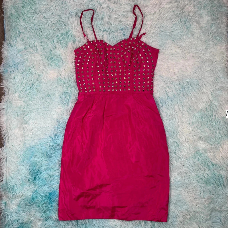 Vintage 80s Pink Jan Vanvelden Ball Gown Dress -