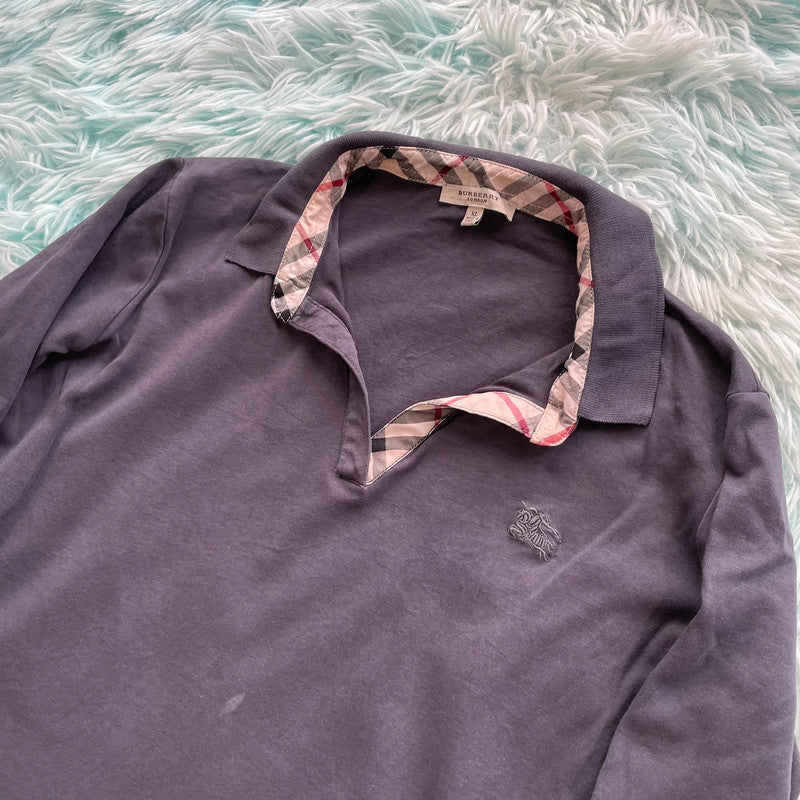 Navy Burberry Polo Shirt - XL