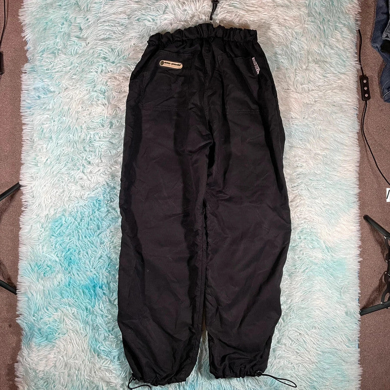 Vintage 90s Black Baggy Surfwear Tracksuit Bottoms - Large