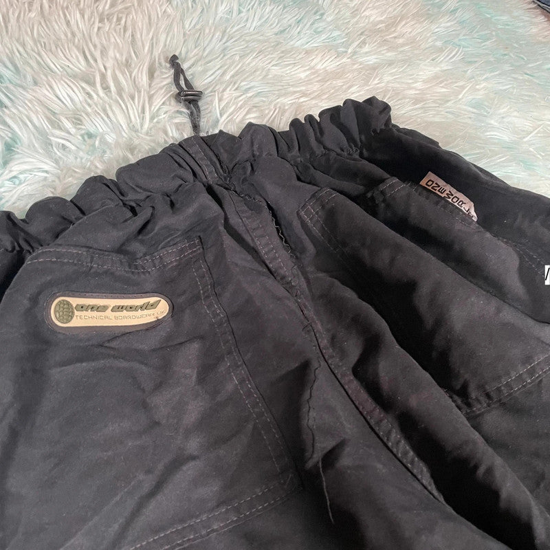 Vintage 90s Black Baggy Surfwear Tracksuit Bottoms - Large