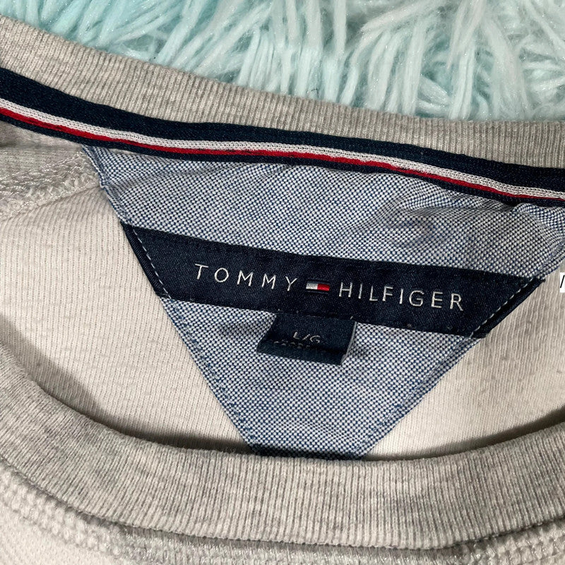 White & Grey Tommy Hilfiger Sweatshirt- Large