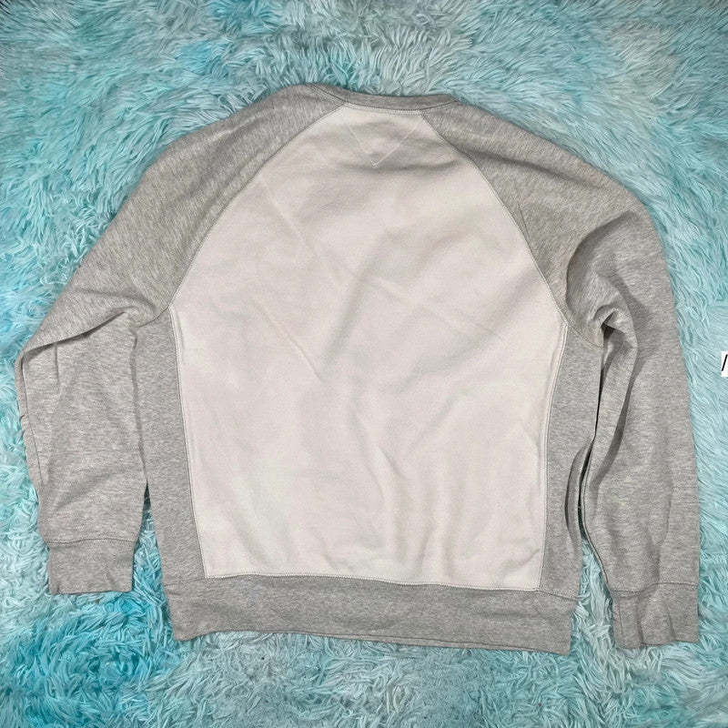 White & Grey Tommy Hilfiger Sweatshirt- Large