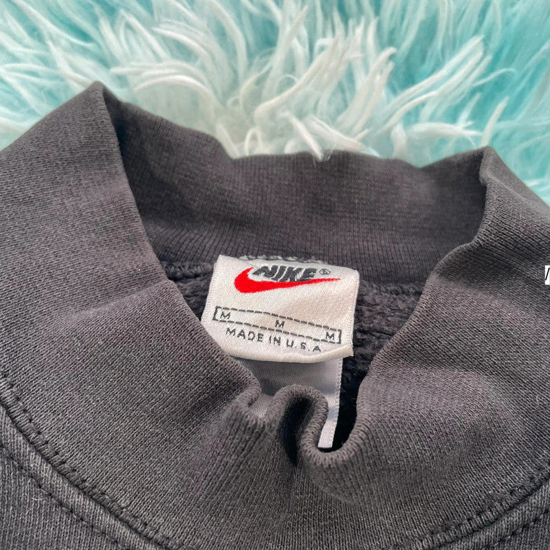 Vintage 90s Black Nike Sweatshirt Mock Neck - Medium