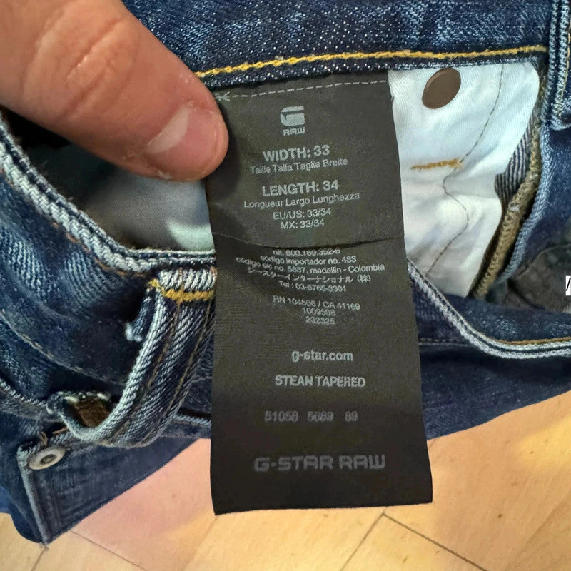 Blue G-Star Jeans Tapered Straight Leg - 33W 34L