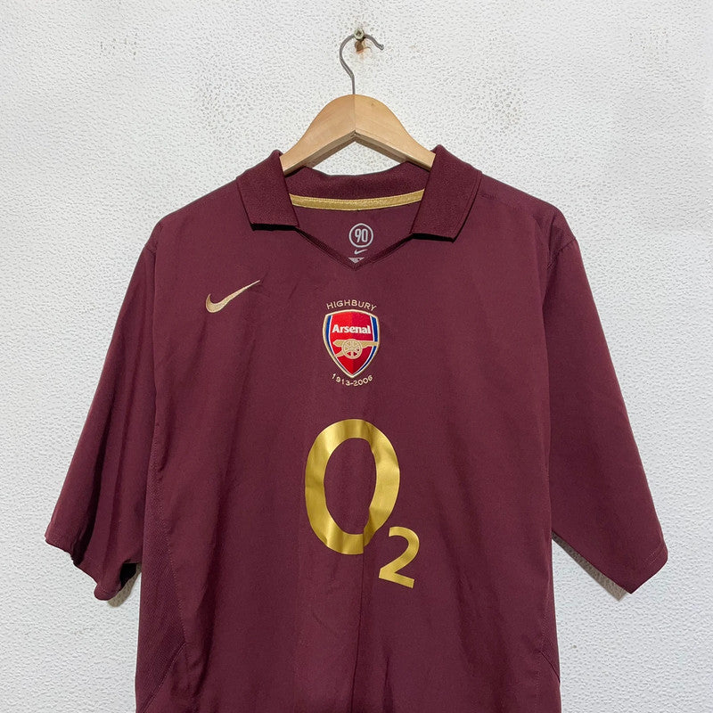 Vintage 2006 Arsenal Shirt Highbury Maroon Nike - XL