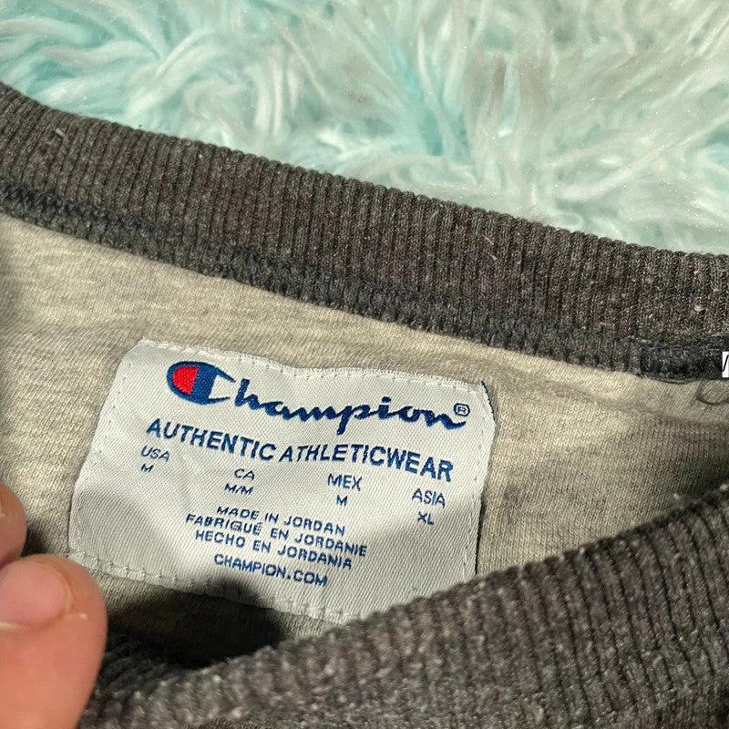 Vintage Grey Champion Plain Sweatshirt - Medium
