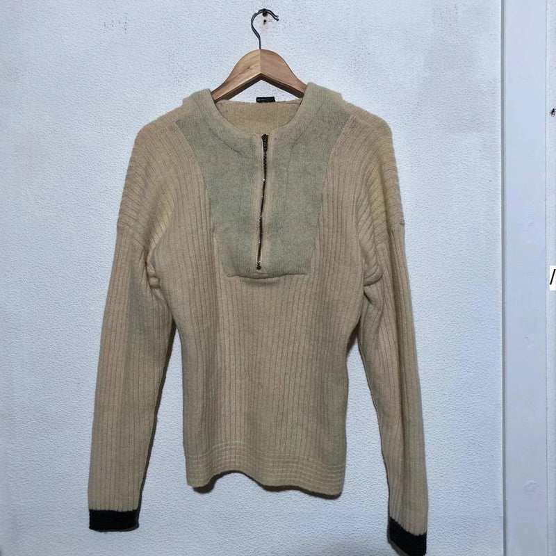 Vintage 90s Cream CP Company 1/4 Zip Wool Jumper Mossimo Osti - Small
