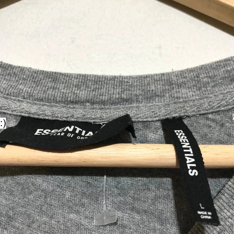Grey Essentials Fear of God Graphic T Shirt - Large