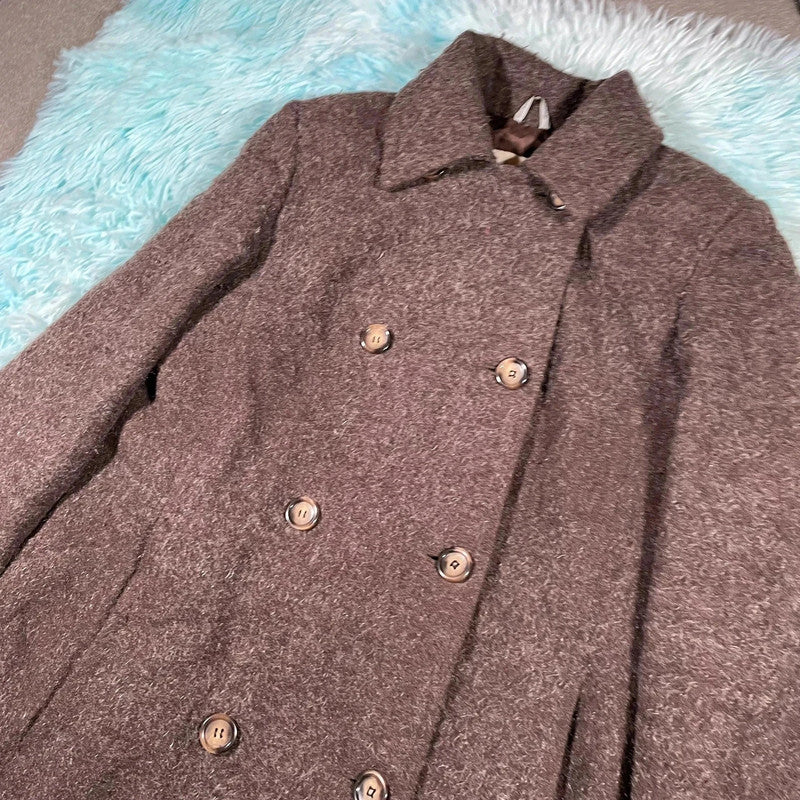 Vintage Brown Max & Co Wool Mohair Overcoat - Size 6