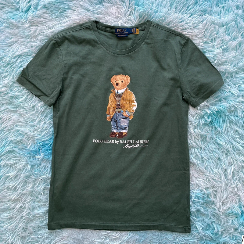 Green Polo Ralph Lauren Polo Bear T Shirt - Small