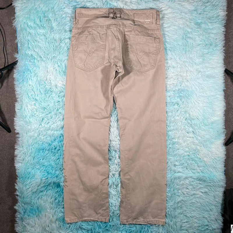 Vintage Beige Diesel Trousers Straight Leg - 32W