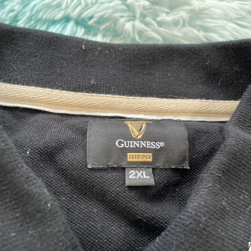 Black Guinness Polo Shirt Long Sleeve - XXL