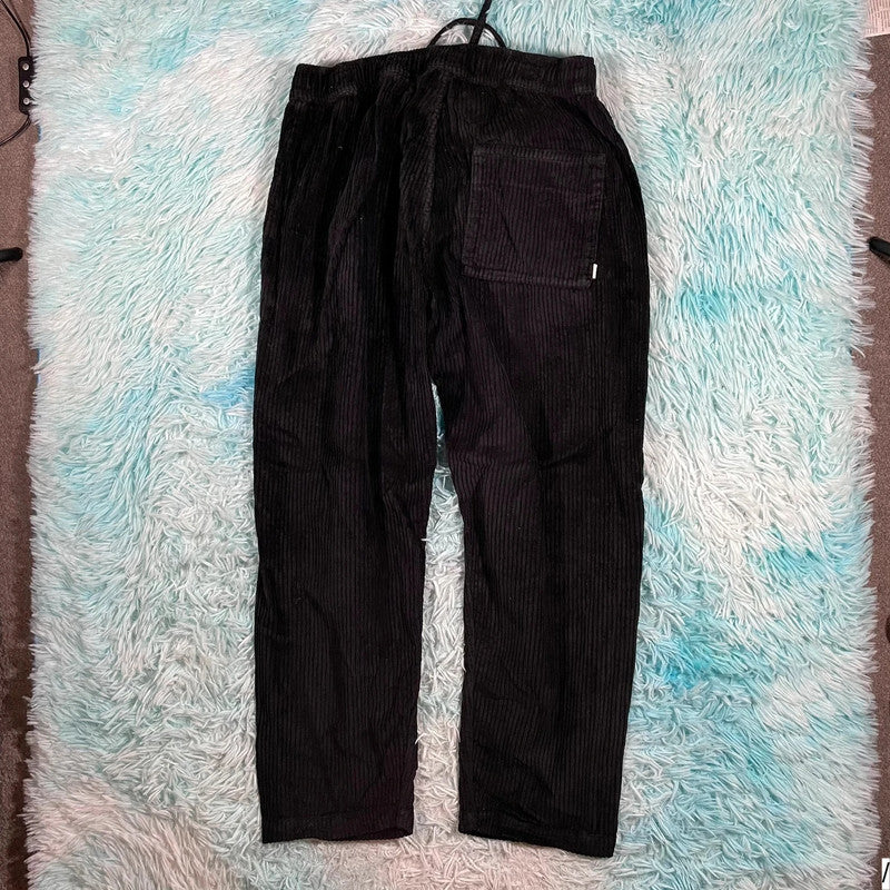 Black Wax Corduroy Trousers - W32 L30