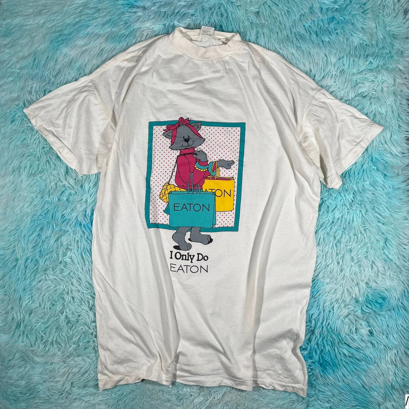 Vintage 90s Eaton Shopping Graphic T Shirt - XL
