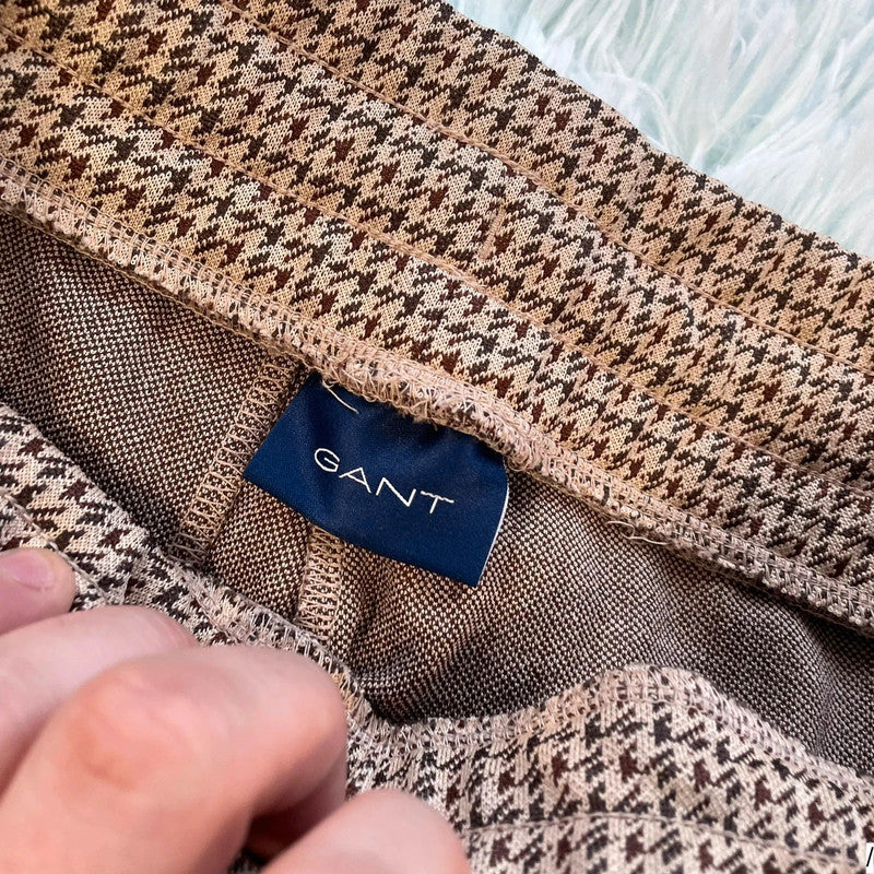 Brown Chequered Gant Trousers - 32W