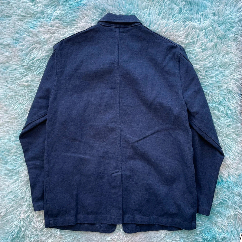 Navy Cordings Piccadilly London Chore Jacket Linen - XL