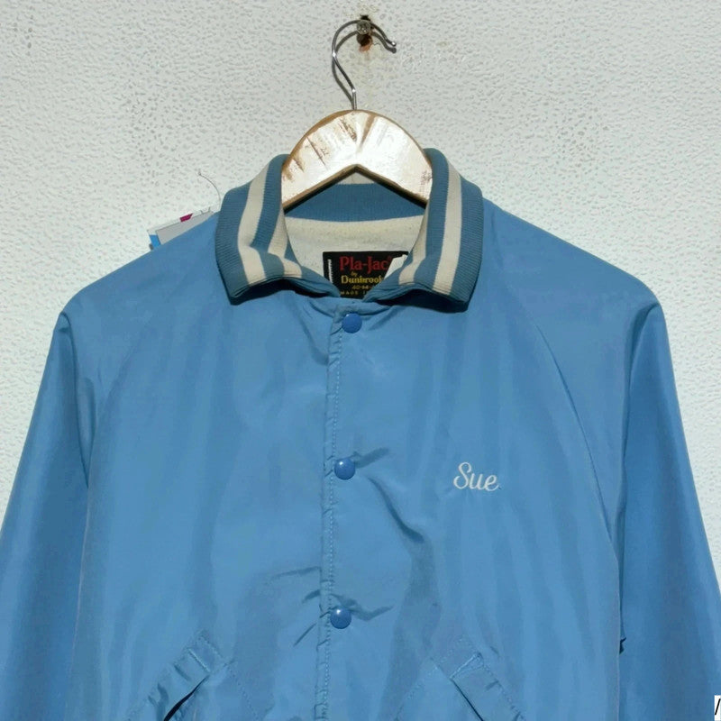 Vintage 80s Light Blue Varsity Jacket - Medium