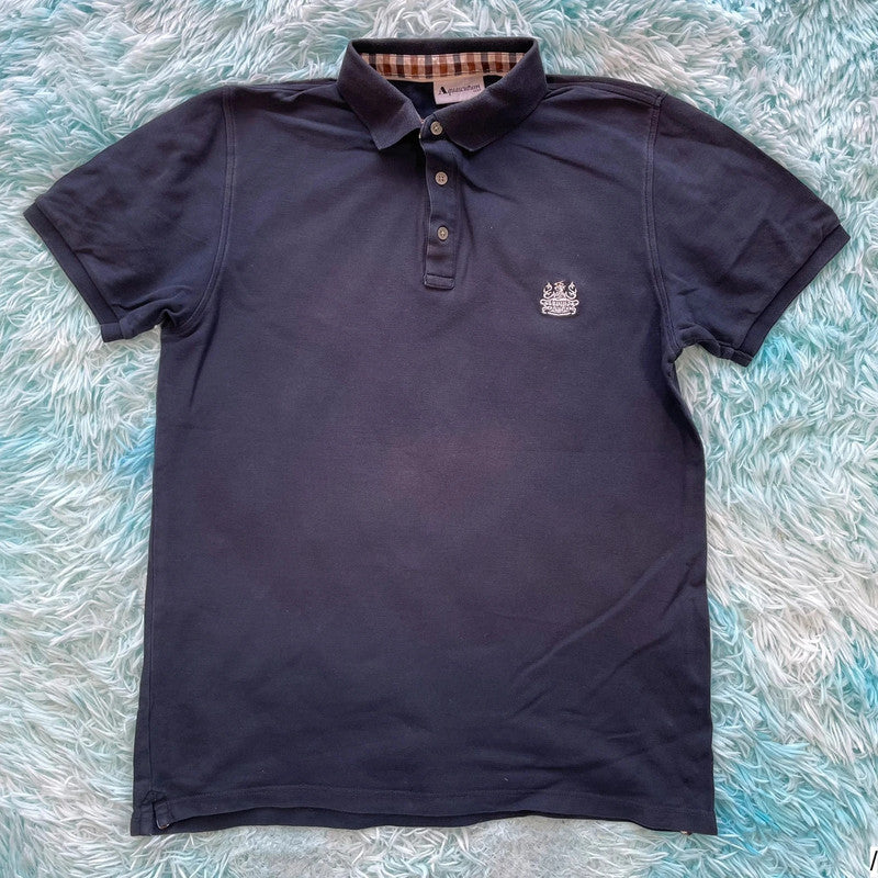 Navy Aquascutum Polo Shirt - Medium