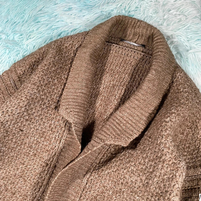 Brown Sita Murt Heavyweight Knitted Cardigan - Size 8