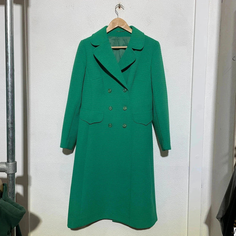 True Vintage 50s Green Long Coat Dereta - Size 12