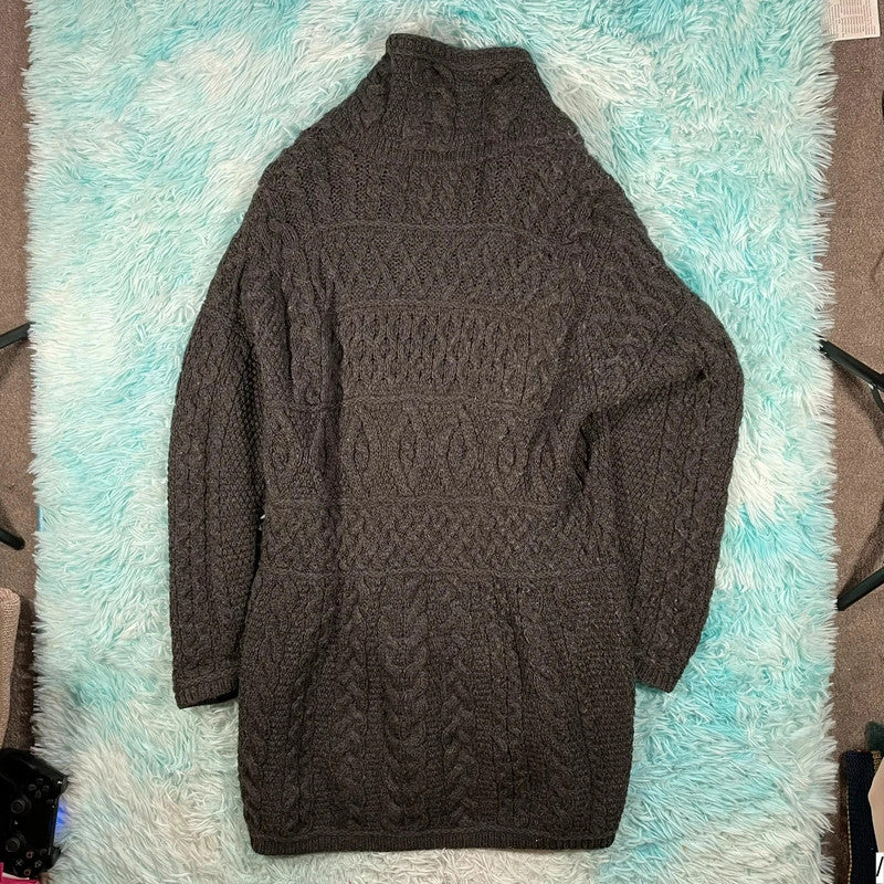 Grey Arran Knit Jumper Dress - XXL