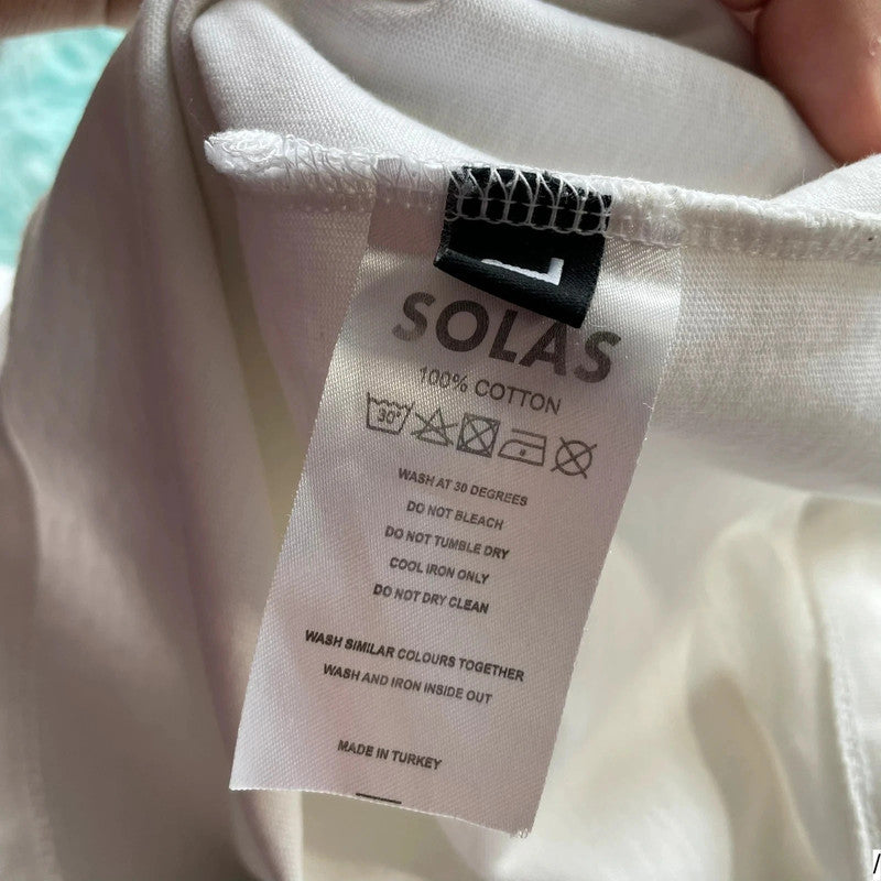White Solas Graphic T Shirt - Large