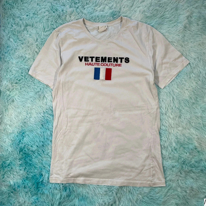 White Vetements Haute Couture T Shirt Spellout 2017