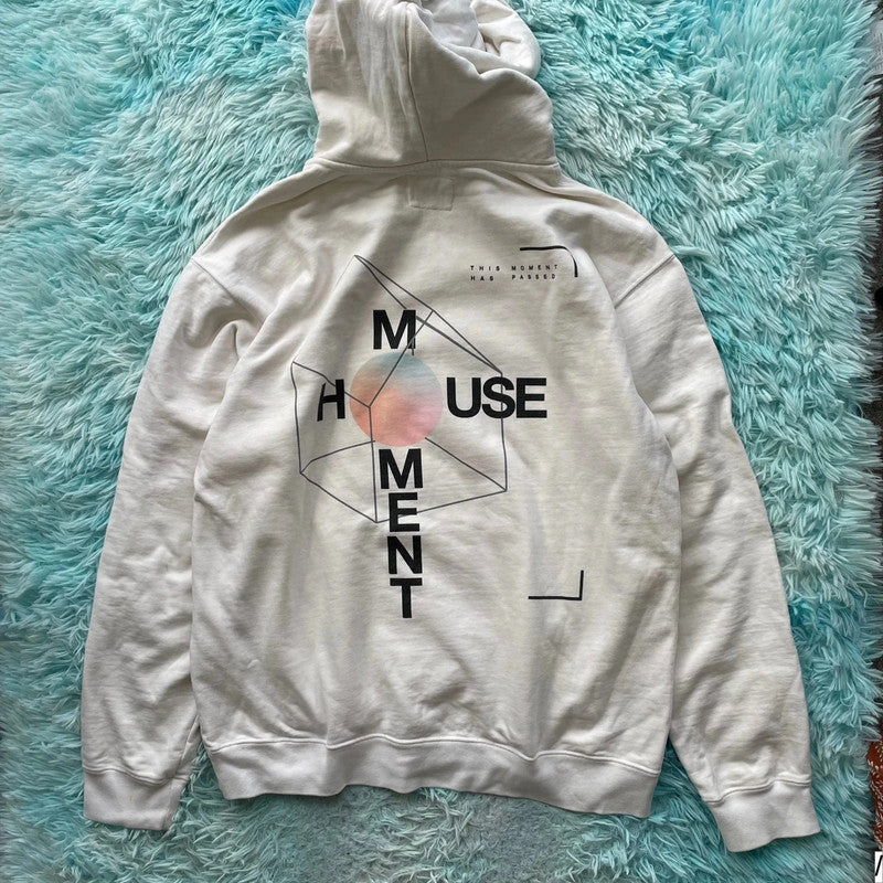 White Moment House Graphic Hoodie - Large
