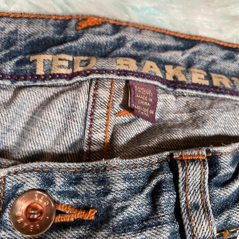 Vintage 00s Blue Ted Baker Jeans Straight Leg 36W 34L