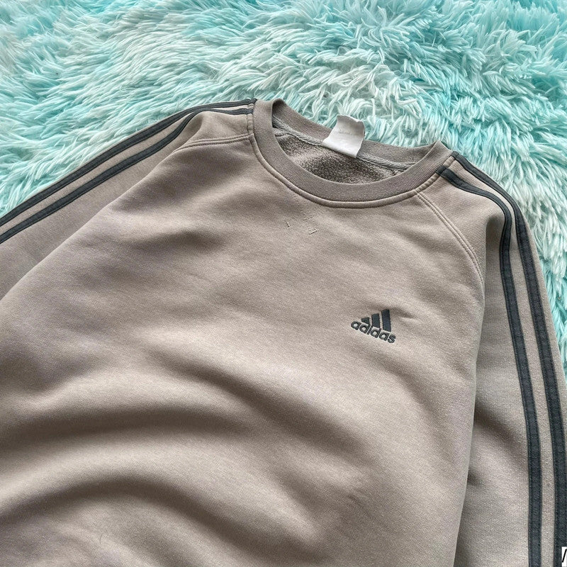 Vintage 00s Mocha Brown Adidas Sweatshirt - Medium