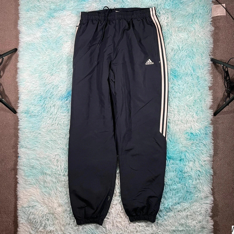 Vintage Navy Adidas Tracksuit Bottoms - Large