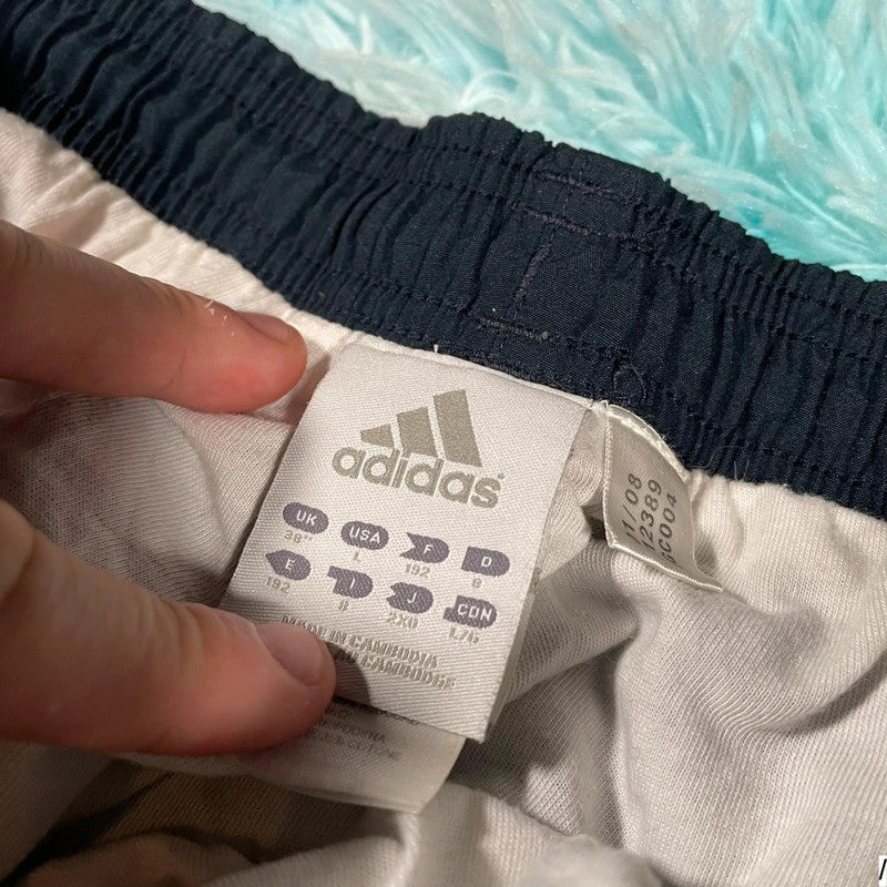 Vintage Navy Adidas Tracksuit Bottoms - Large