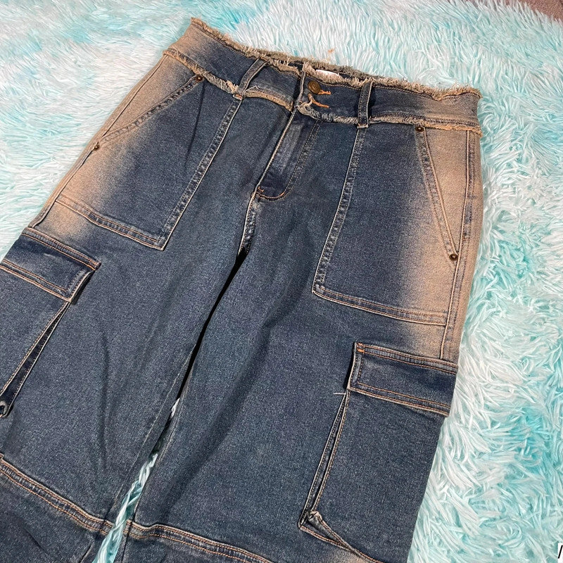 Princess Polly Cargo Jeans Low Waist - Size 10