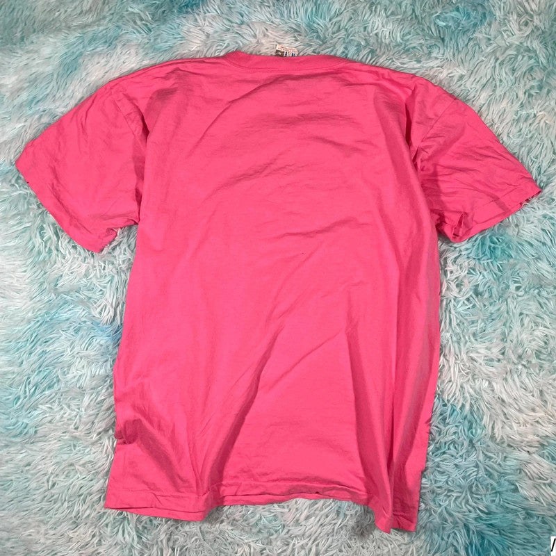 Vintage 80s Pink Floral Graphic T Shirt - Medium