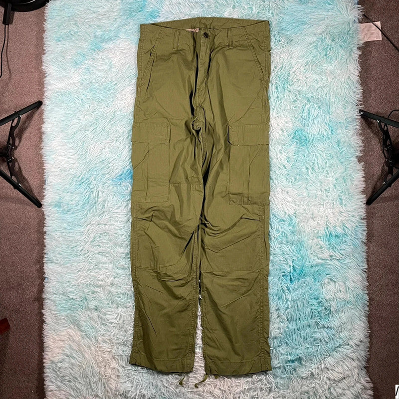 Khaki Carhartt Cargo Trousers Ripstop - 32W 32L