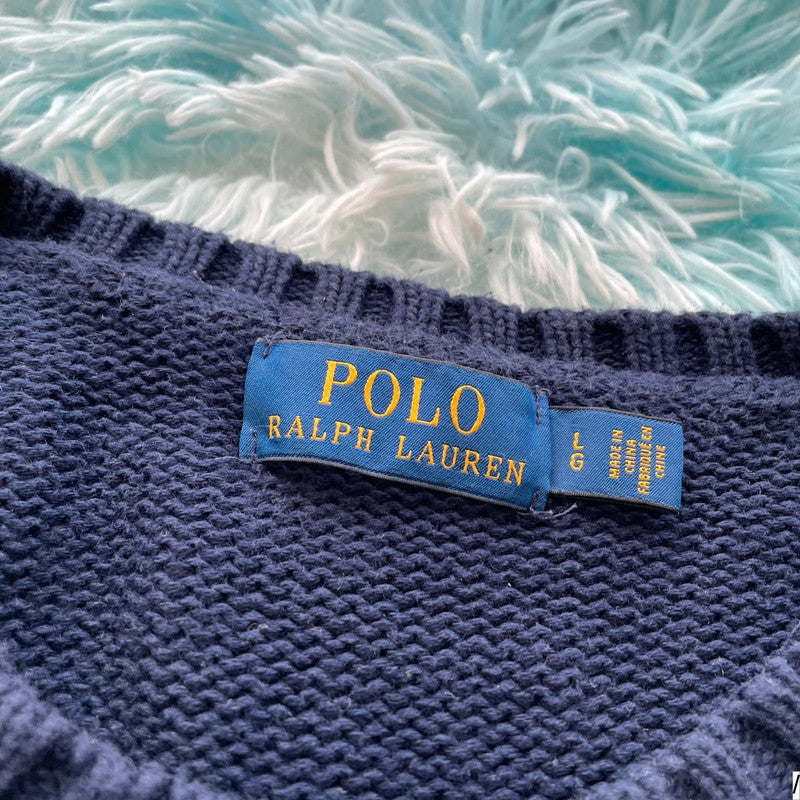 Navy Polo Ralph Lauren Knitted Jumper - XL