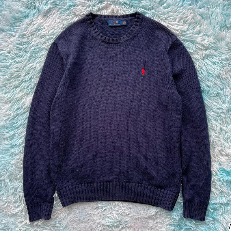 Navy Polo Ralph Lauren Knitted Jumper - XL
