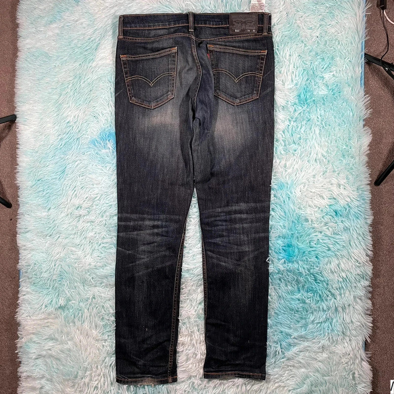 Navy Levi’s 511 Jeans Slim Straight Leg - 33W 32L