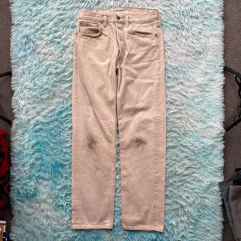 Vintage 90s Light Beige Levi’s 501 Jeans Made in USA - W32 L32