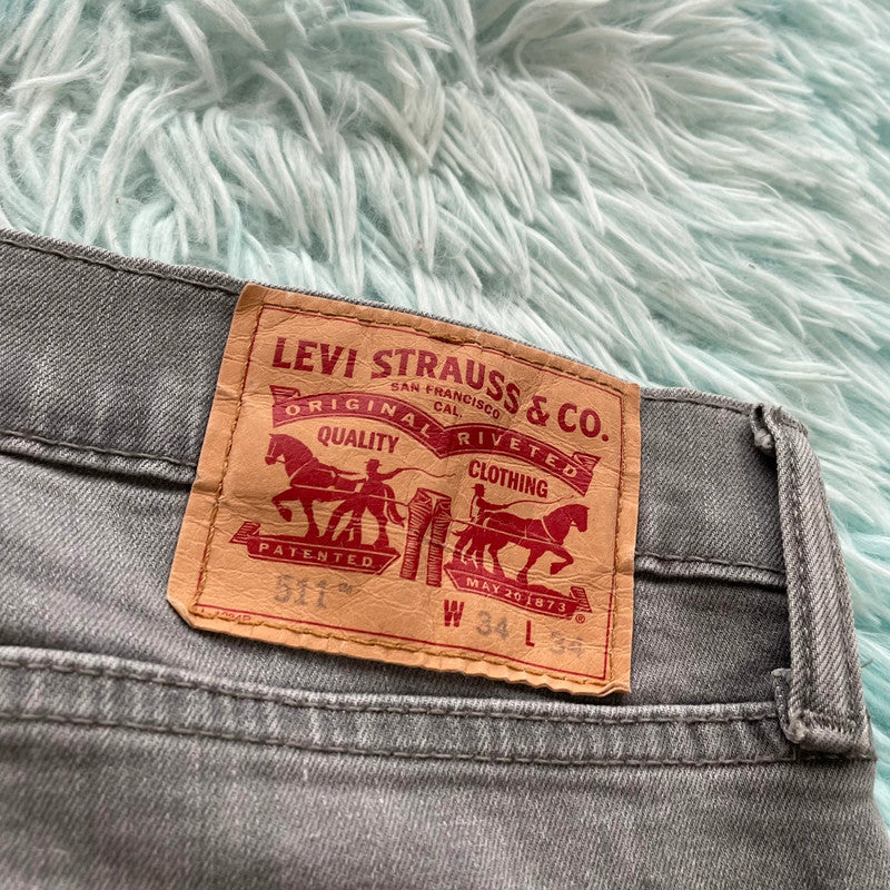 Grey Levi’s 511 Jeans Slim Straight Fit - W34 L34