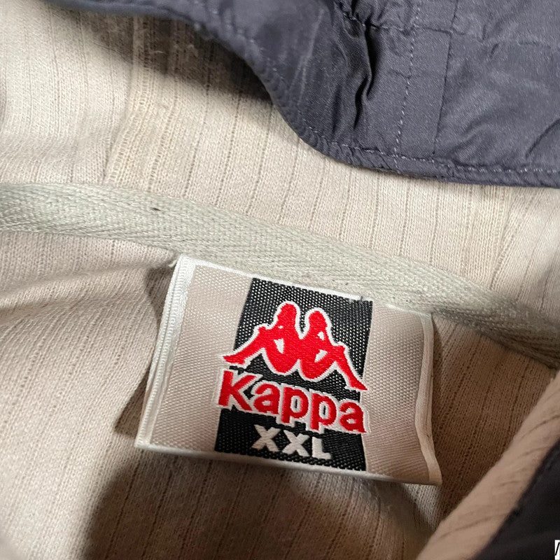 Vintage 90s Beige & Navy Kappa Fleece Jacket - XXL